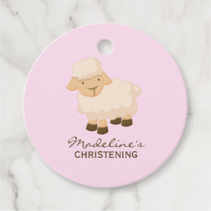 Sweet Little Lamb Baby Christening Favour Tags