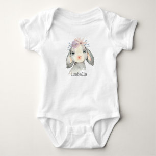 Sweet Little Lamb Baby Girl with Name Bodysuit
