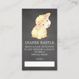 Sweet Little Lamb Baby Shower Diaper Raffle Ticket Enclosure Card