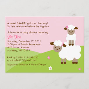 Sweet Little Lamb Baby Shower Invitation