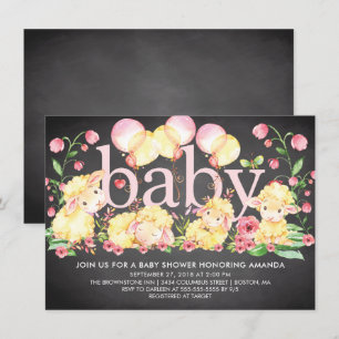 Sweet Little Lamb Baby Shower Invitation