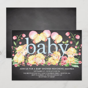 Sweet Little Lamb Baby Shower Invitation