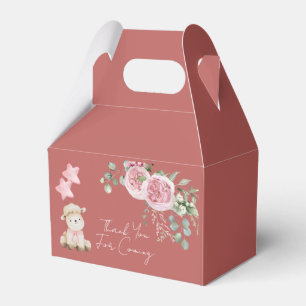 Sweet Little Lamb Blush Pink Flowers Greenery Favour Box