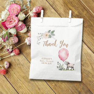 Sweet Little Lamb Floral Pink Balloon Favour Bags