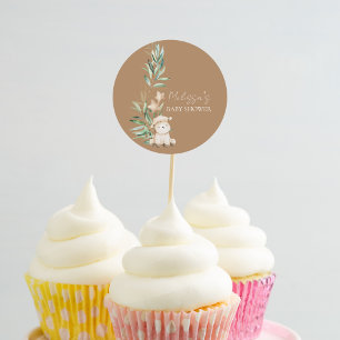 Sweet Little Lamb Greenery Cupcake Topper Classic Round Sticker