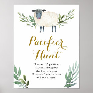 Sweet Little Lamb Greenery Pacifier Hunt Poster