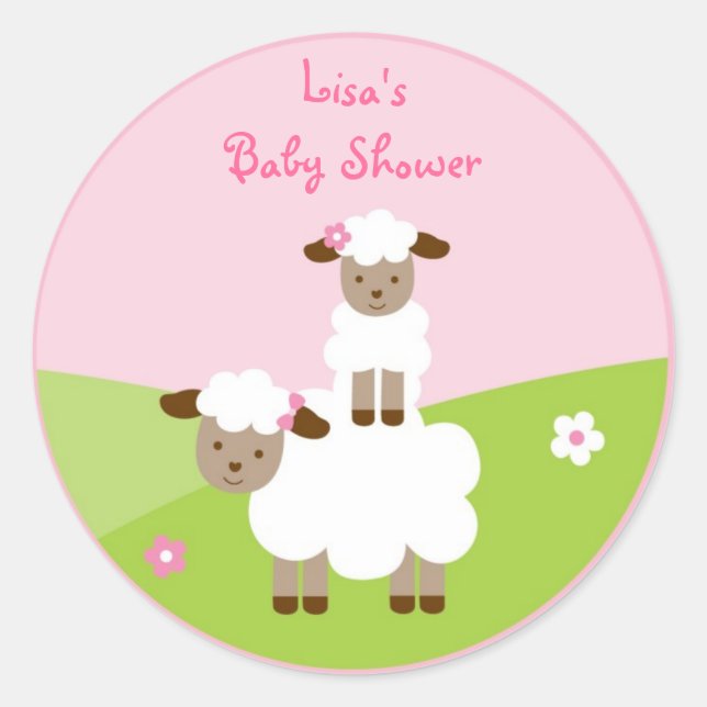 Sweet Little Lamb Stickers Envelope Seals (Front)
