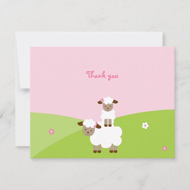 Sweet Little Lamb Thank You Note Cards (Front)