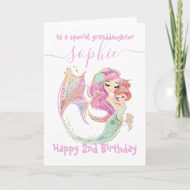 Sweet little Mermaid birthday  Card (Front)