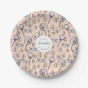 Sweet Little One Candy Theme First Birthday Paper Plate
