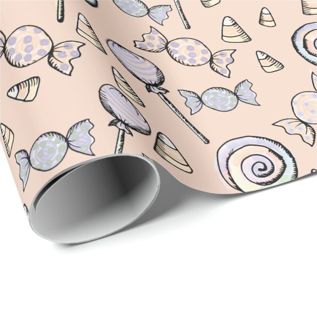 Sweet Little One Candy Theme Wrapping Paper (Roll Corner)