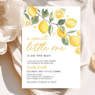 Sweet Little One Lemon Baby Shower Invitation