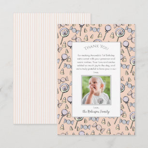 Sweet Little One Pastel Orange Thank You Card