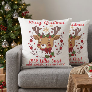 Sweet ''LITTLE ONES'' Seasonal Colours Christmas Cushion