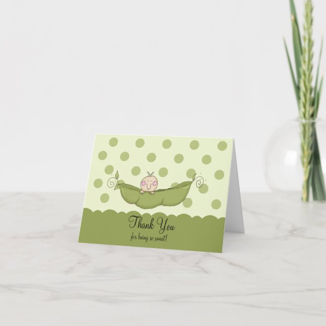 Sweet Little Pea Boy Thank You Note Card (Front)