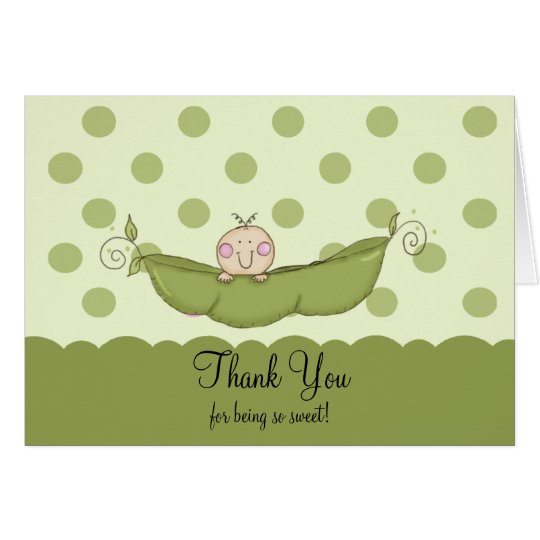 Sweet Little Pea Boy Thank You Note Card