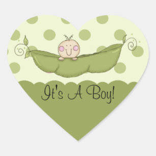 Sweet Little Pea It's A Boy Heart Sticker