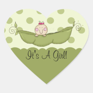 Sweet Little Pea It's A Girl Heart Sticker