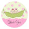 Sweet Little Pea Twins Baby Shower Sticker Pink
