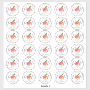 Sweet Little Peach Baby Shower 2" Round
