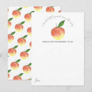 Sweet Little Peach Baby Shower Advice Card
