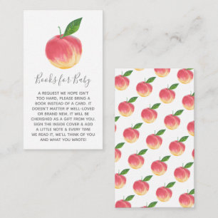 Sweet Little Peach Baby Shower Book Request Enclosure Card