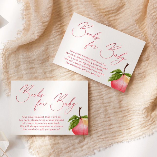 Sweet Little Peach Baby Shower Book Request Enclosure Card (Creator Uploaded)