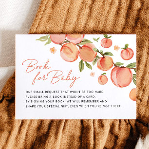 Sweet Little Peach Baby Shower Books for Baby Enclosure Card