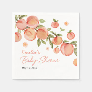 Sweet Little Peach Baby Shower Custom Napkin