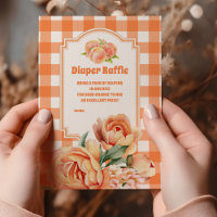 Sweet Little Peach Baby Shower Diaper Raffle