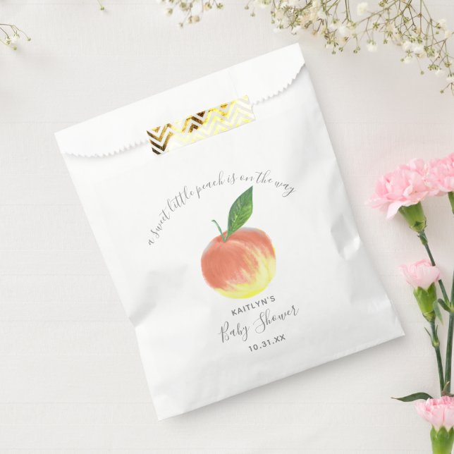Sweet Little Peach Baby Shower Favour Bags (Sealed)