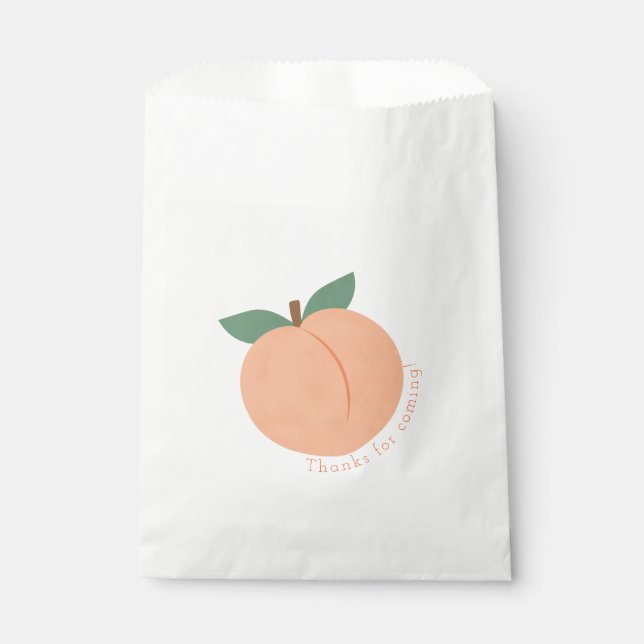 Sweet Little Peach Baby Shower Favour Bags (Front)