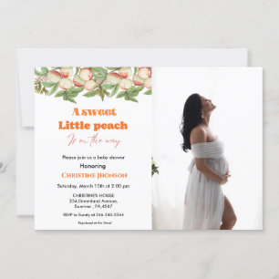 Sweet little peach  baby shower invitation