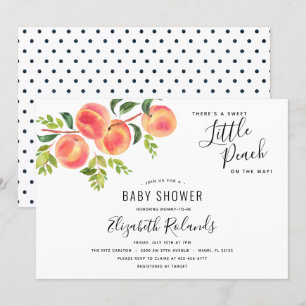 Sweet Little Peach Baby Shower Invitation