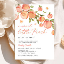 Sweet Little Peach Baby Shower Invitation