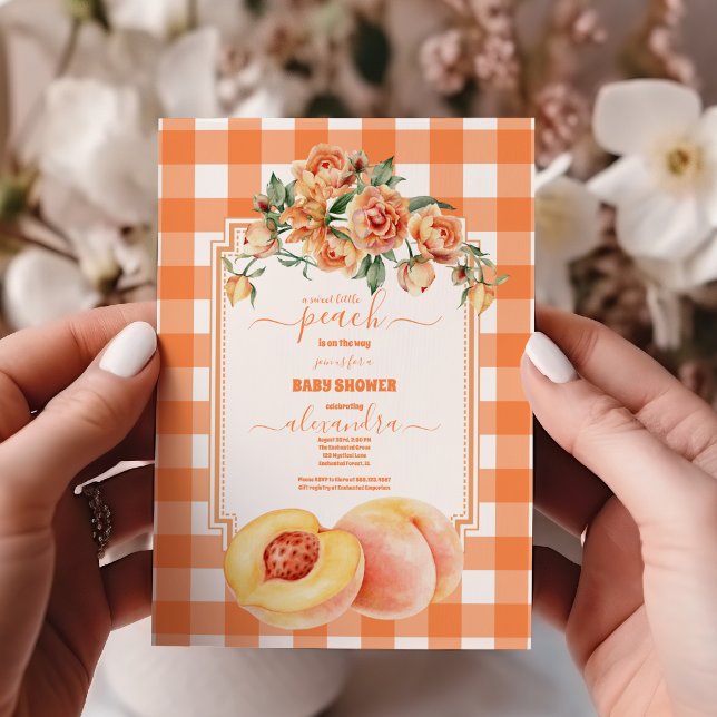 Sweet Little Peach Baby Shower Invitation (Creator Uploaded)