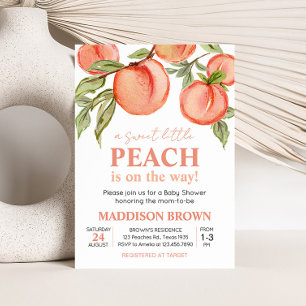 Sweet Little Peach Baby Shower  Invitation