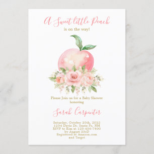 Sweet Little Peach Baby Shower Invitation