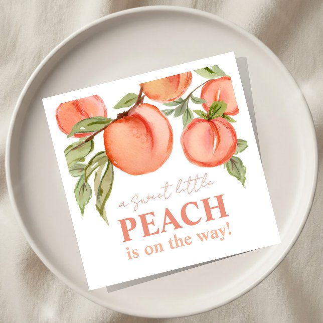 Sweet Little Peach Baby Shower  Napkin (Creator Uploaded)