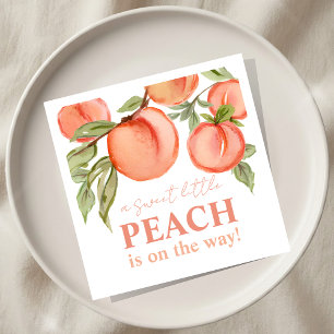 Sweet Little Peach Baby Shower Napkin