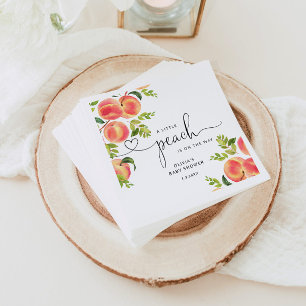 Sweet little peach baby shower napkin