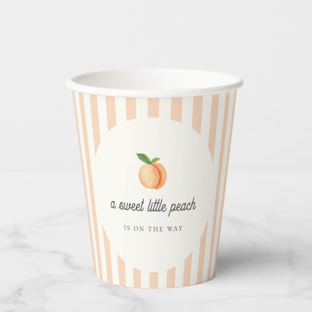 Sweet Little Peach Baby Shower Paper Cups (Front)