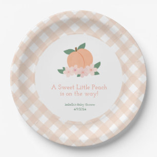 Sweet Little Peach Baby Shower Paper Plate