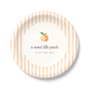 Sweet Little Peach Baby Shower Paper Plate
