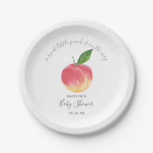 Sweet Little Peach Baby Shower Paper Plate