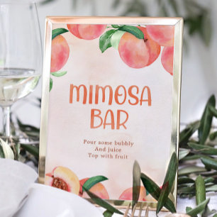 Sweet Little Peach Baby Shower Sign Mimosa Bar