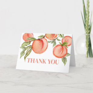 Sweet Little Peach Baby Shower  Thank You Card