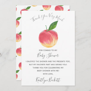 Sweet Little Peach Baby Shower Thank You Card
