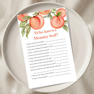 Sweet Little Peach Baby Shower Who knows Mum Game