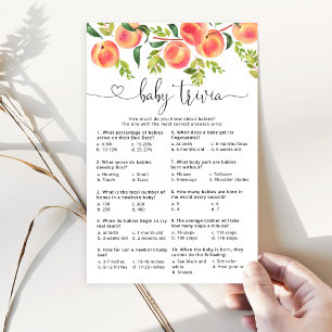 Sweet little peach baby trivia baby shower game